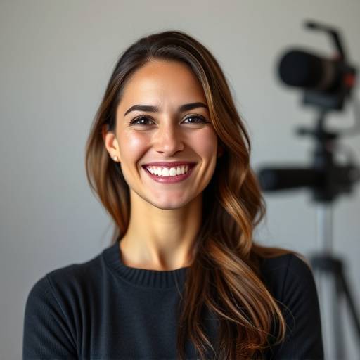 Foto de Ana Silva, diretora de produäão do estüdio, sorrindo amigavelmente.